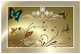 背景,鮮花,黃金