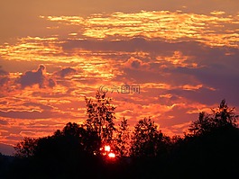 abendstimmung,日落,天空