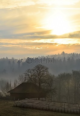 景觀,morgenrot,秋季