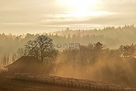 景觀,morgenrot,秋季