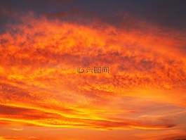 日落,天空,红色