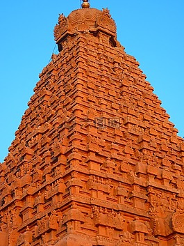 庙,brihadeshwara 滕普尔,坦加夫