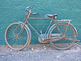 自行車,輪,老