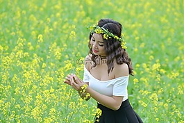 肖像,女孩,黃