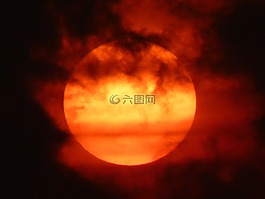 太陽,日落,紅色
