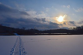 雪,景觀,太陽(yáng)