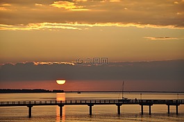 波羅的海,日落,海