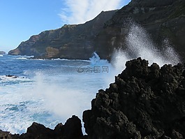 波,沖浪,懸崖
