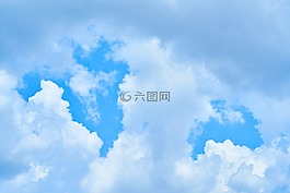 云,藍色,背景