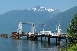碼頭,山,水