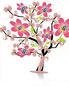 树,鲜花,laçinhos 罗莎