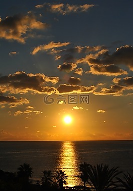 日落,海,abendstimmung