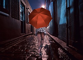 人類,女子,道路