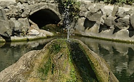 岩石,喷泉,水