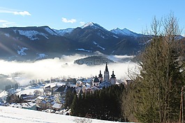 雪,冬天,山
