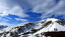 雪,山,全景