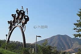 藍色的天空,景觀,智利