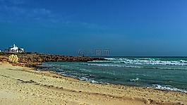 教堂,海滩,海