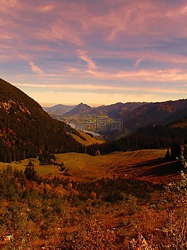 景觀,秋季,山