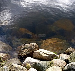 水,湖,石