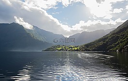 峽灣,海,景觀