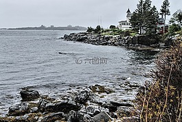 linekin 湾,缅因州,海边