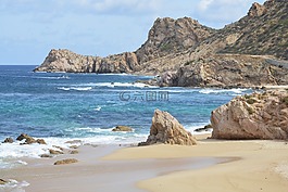 岩,海滩,墨西哥