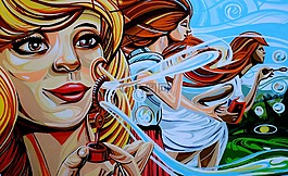肥皂泡沫,女孩,播放