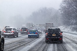 駕駛,公路,暴雪