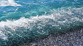 波,海灘,鵝卵石