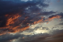 天空,云,余辉
