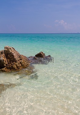 海,海灘,島