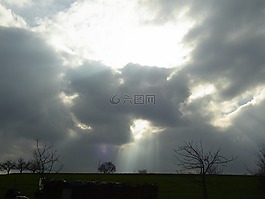 云,天空,太陽