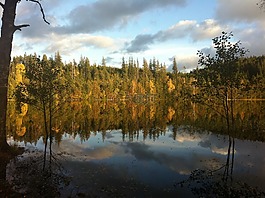 spegelsjö,景观,秋季