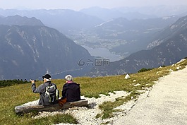 人類,老,山