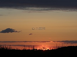日落,天空,日出