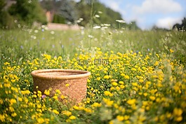 籃,野花,夏天