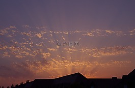 傍晚的天空,余輝,日落