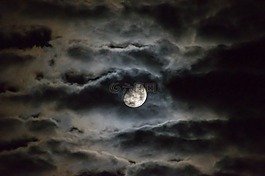 月亮,云,夜
