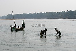釣魚(yú),河,水