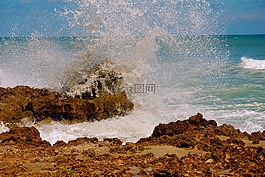 海洋,波,海