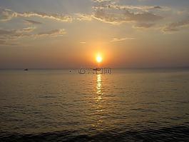 日落,溶膠,水