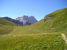 热斯莱范围,白云岩,徒步旅行