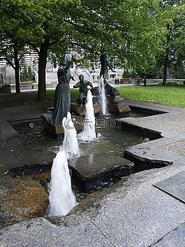 公園,噴泉,噴