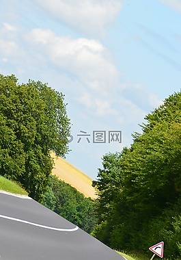路,斜,路牌
