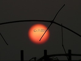 太陽,紅色,設置