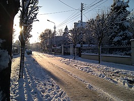 街,雪,冷