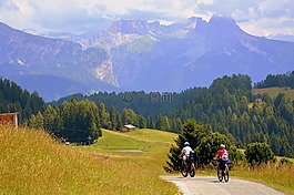 自行车,路,山