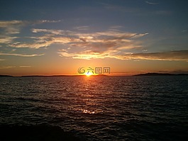 日出,海,夏天