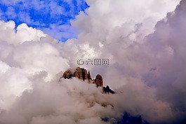 顶部,云,白云岩